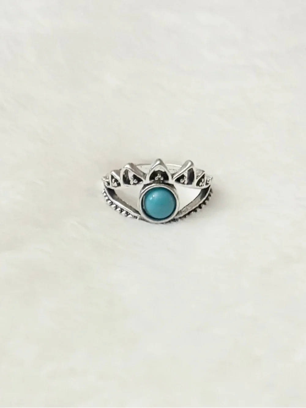 5/$15 🩷 MUST BUNDLE Silver Aura Ring with Turquoise Stone